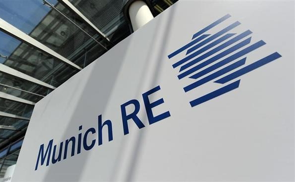 Munich Re logo on a sign