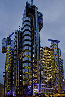 Lloyd's of London building at night
