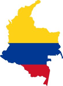 Colombia flag map