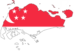 Singapore flag map