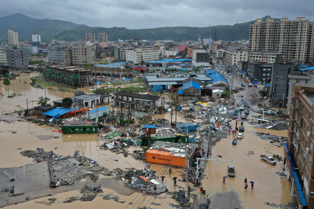 Typhoon Lekima Dajing, in China’s Zhejiang Province. Credit: China Network/Reuters